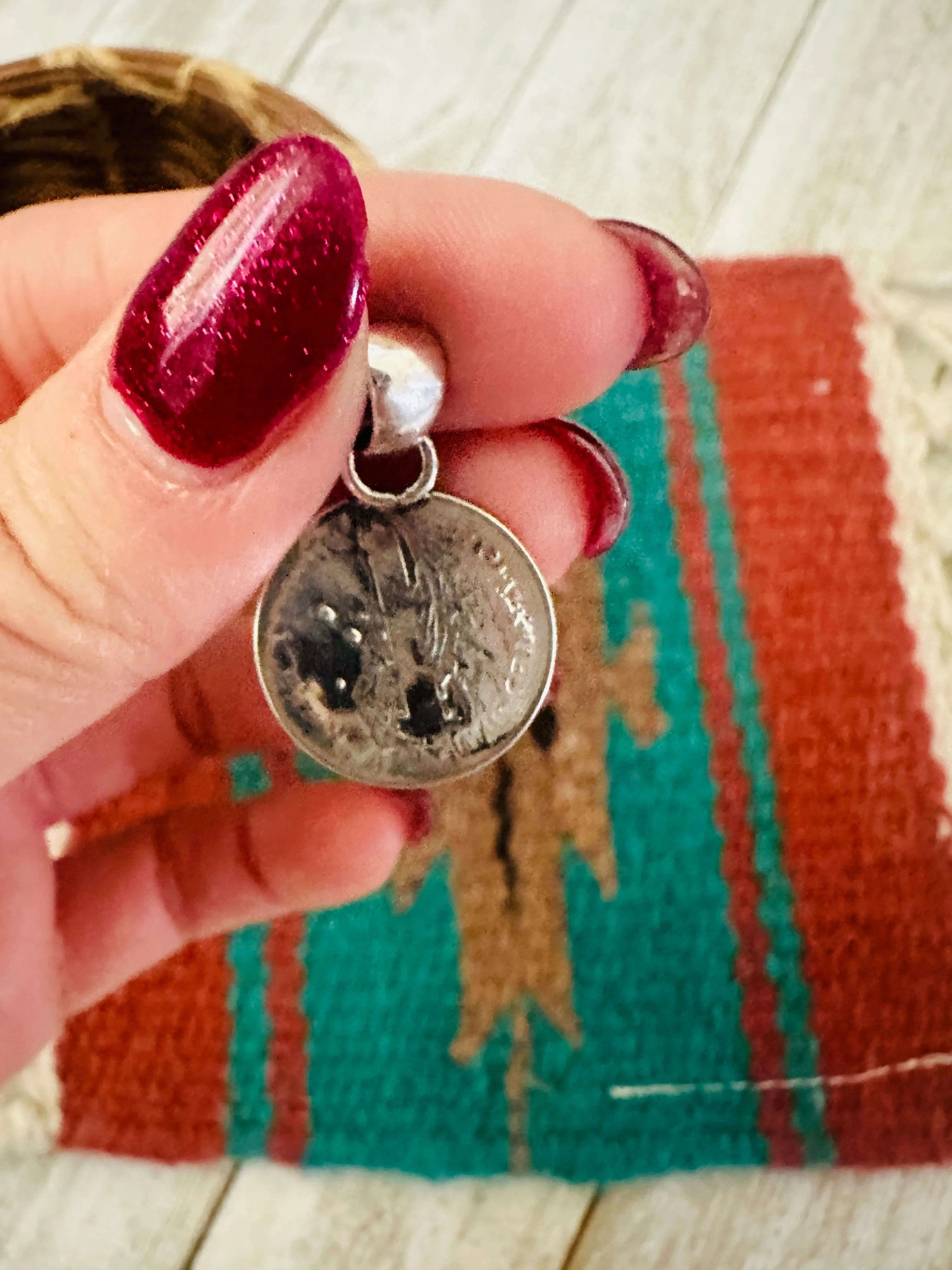 Navajo Sterling Silver  Liberty Dime Pendant