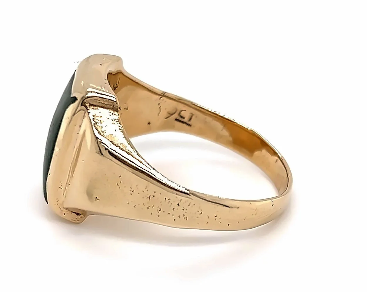 Nephrite Jade Yellow Gold Signet Ring