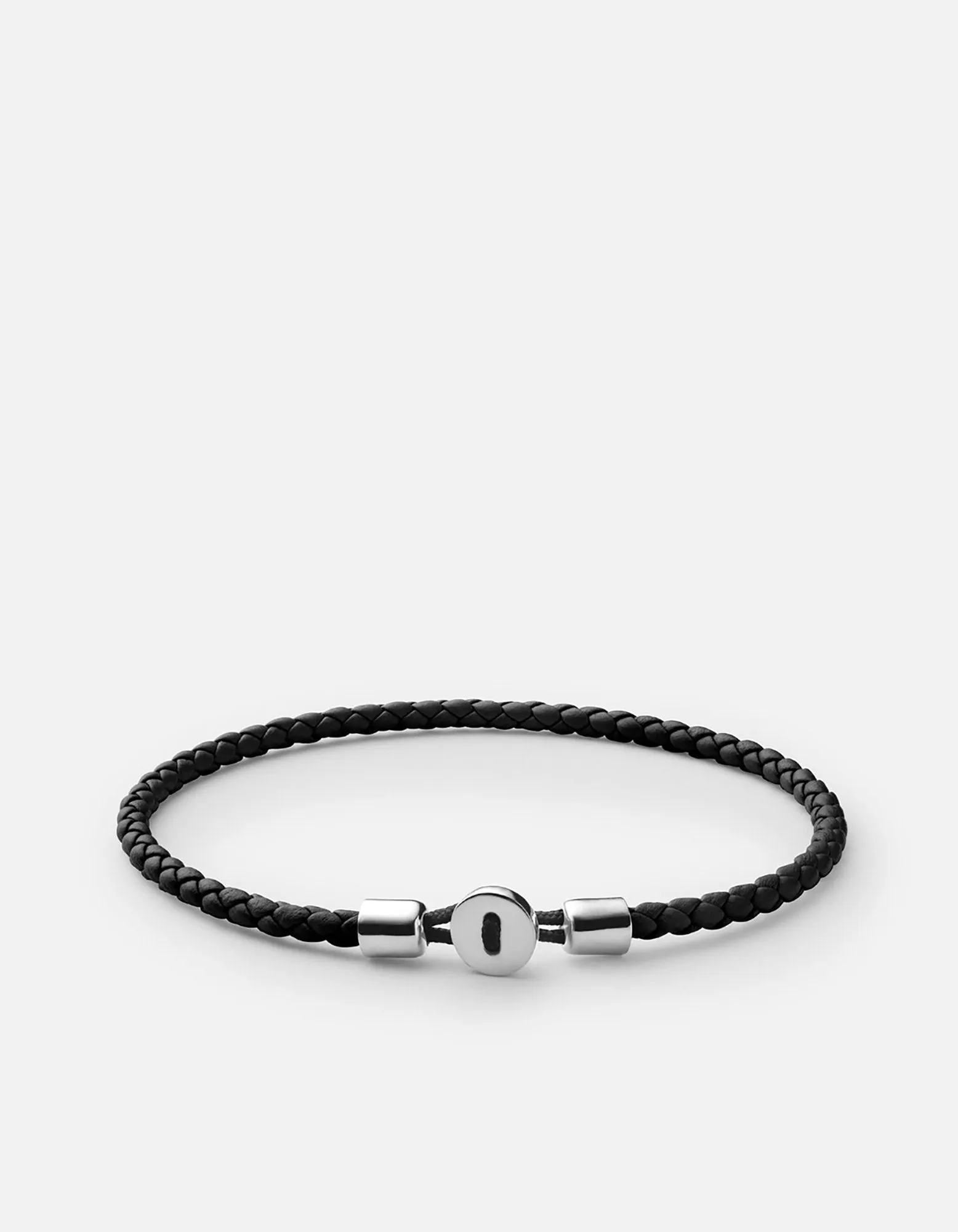 Nexus Leather Bracelet, Sterling Silver