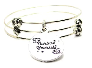 Nurture Yourself Circle Triple Style Expandable Bangle Bracelet