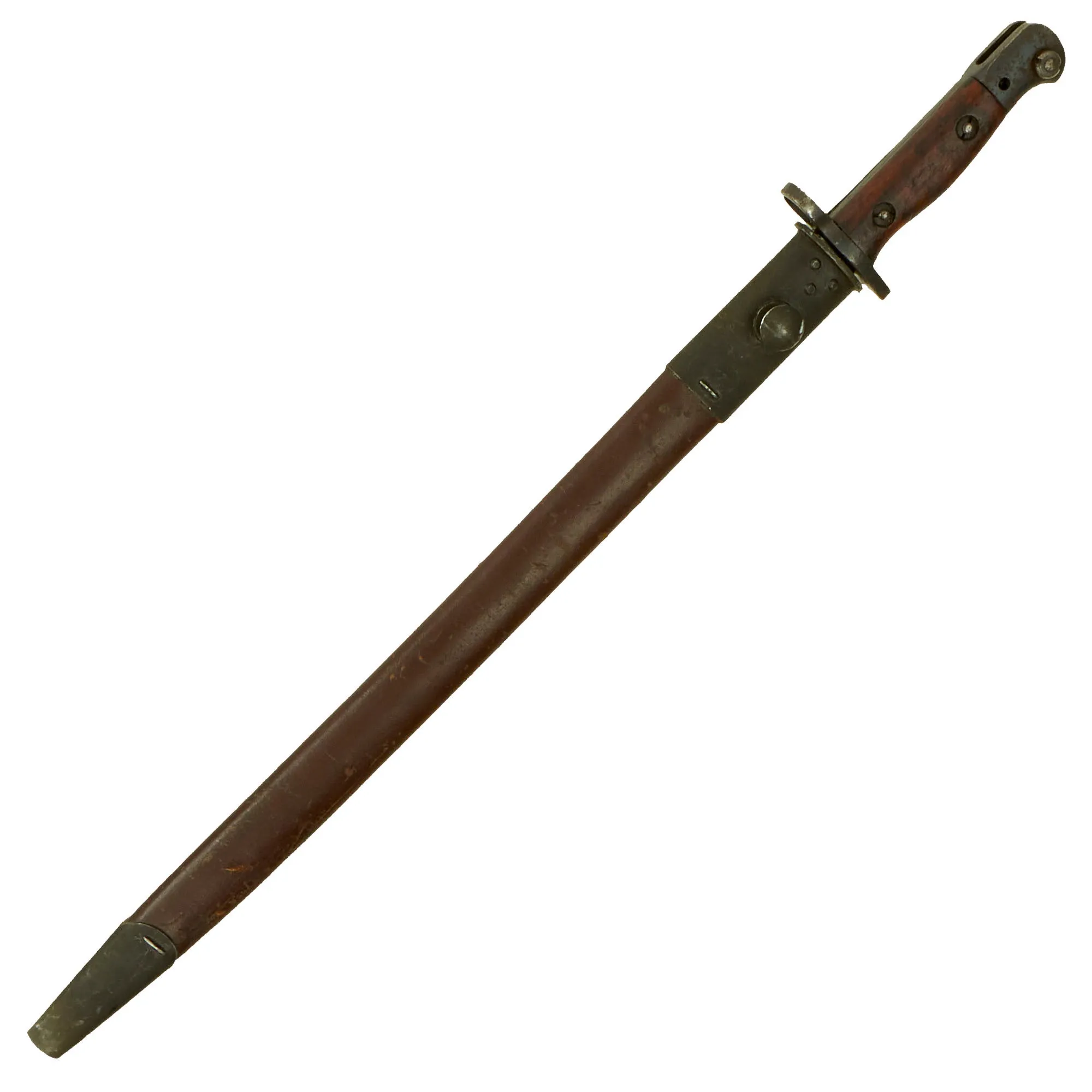 Original British WWI P-1907 Enfield Bayonet by Wilkinson with No. I Mk. II Australian Mangrovite Scabbard - Dated 1918, 25 & 42