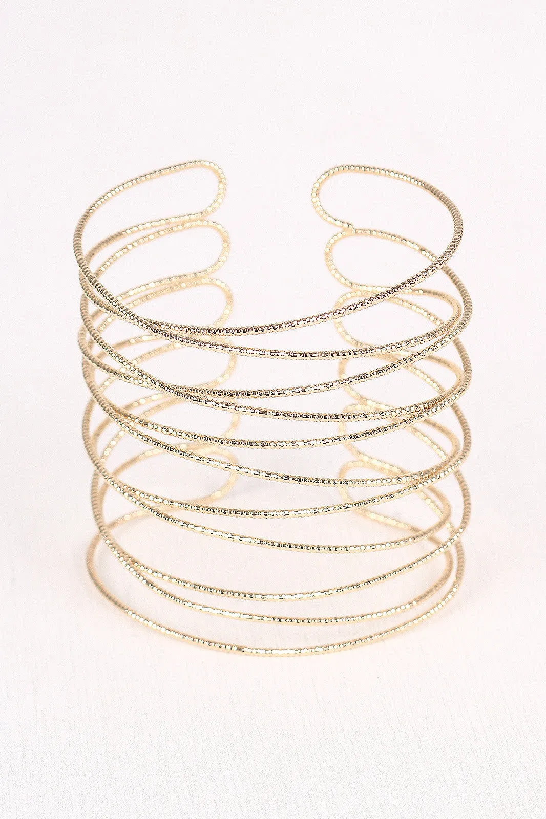 Overlapping Crisscross Cuff Bracelet