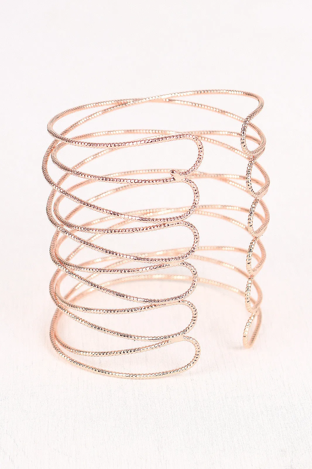 Overlapping Crisscross Cuff Bracelet