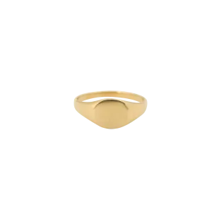 Pinky Signet Ring Round 14K