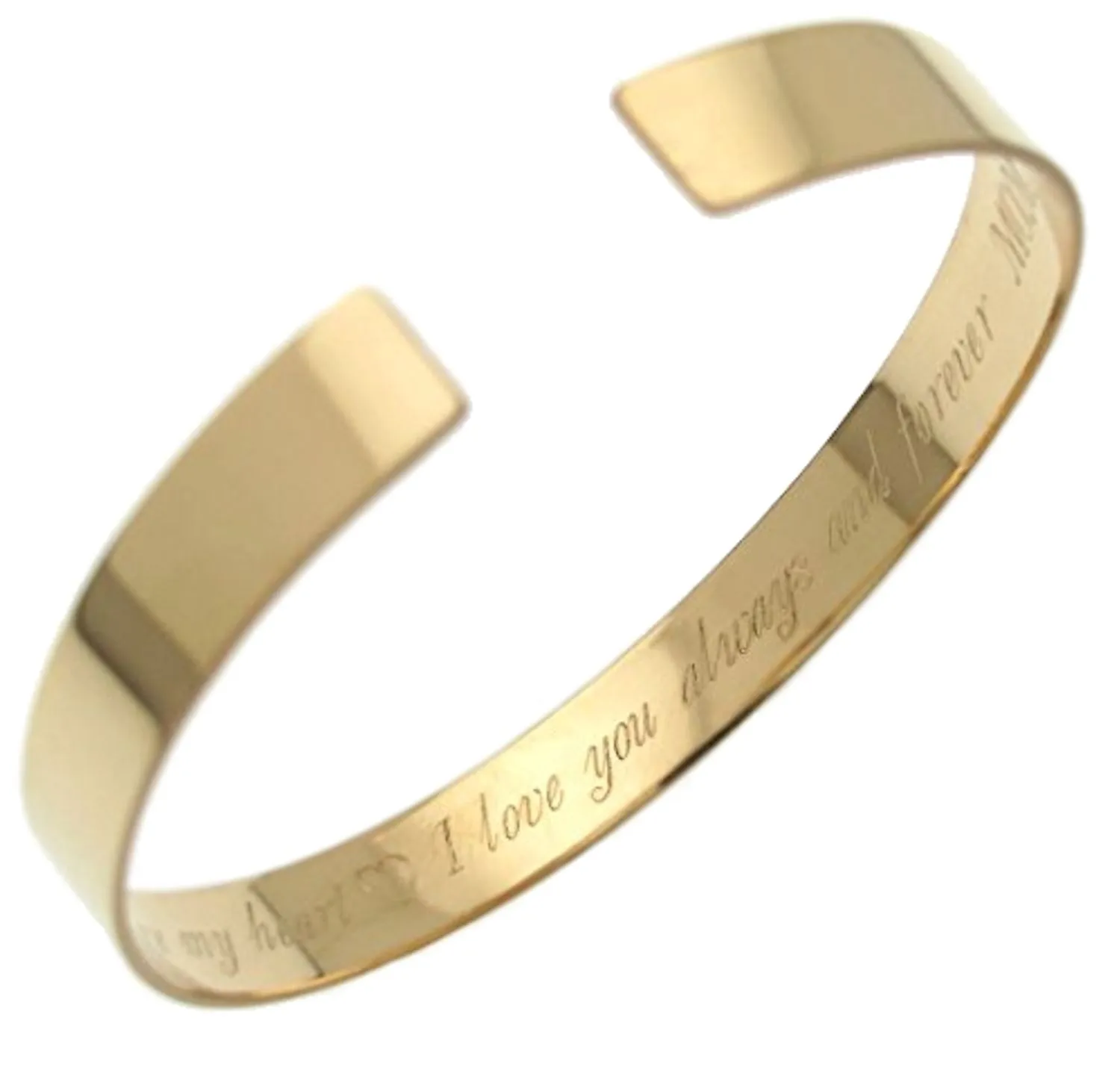 Plain Gold Bangle Bracelet - Wide Gold Filled Cuff Bracelet for Women