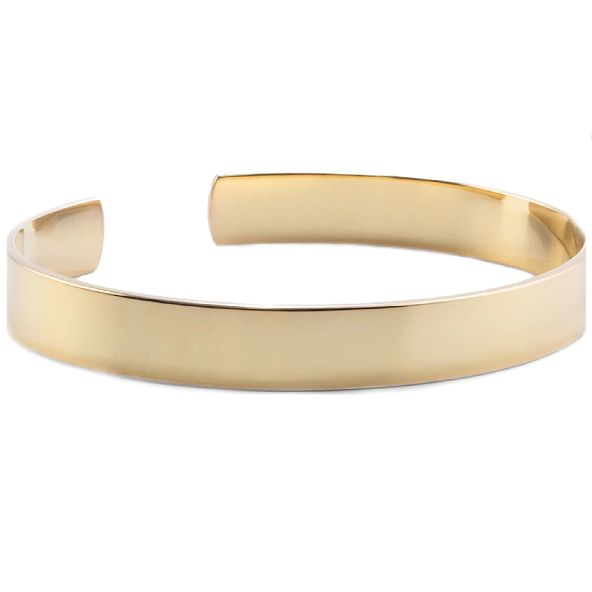 Plain Gold Bangle Bracelet - Wide Gold Filled Cuff Bracelet for Women