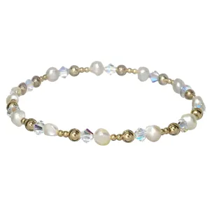 "VIVIANA" 14k gold-filled & pearl beaded bracelet