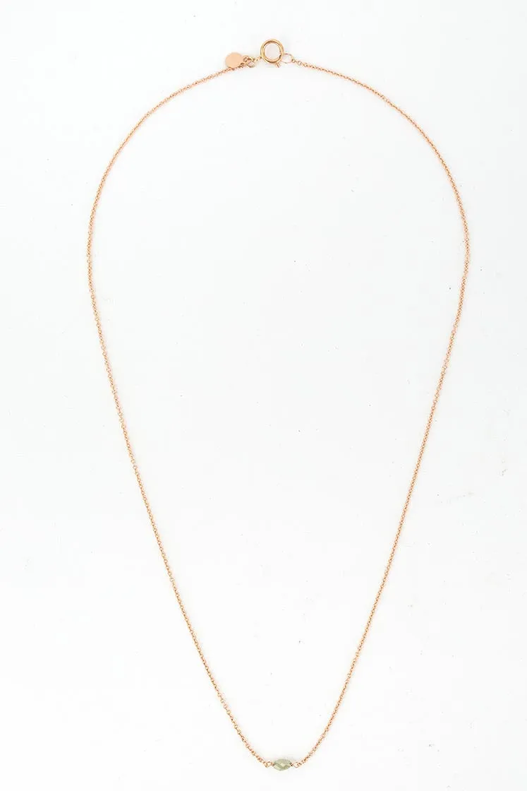 Raw Diamond Solitaire Necklace - 14k