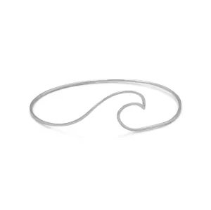 Rhodium Plated Wave Bangle