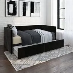 Sadie Black Velvet Day Bed