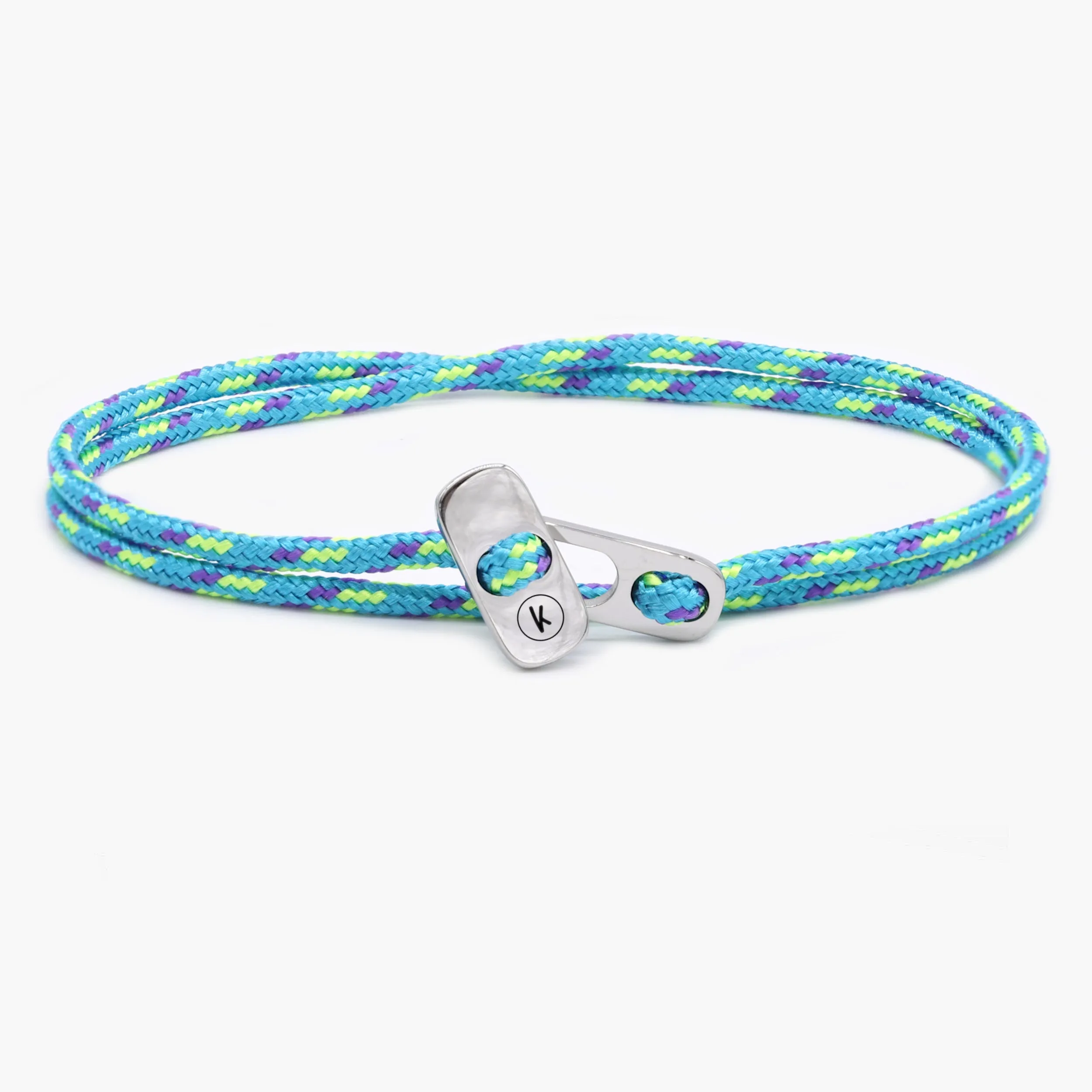 Sailing Cord Bracelet With Silver Clasp (Multicolors)