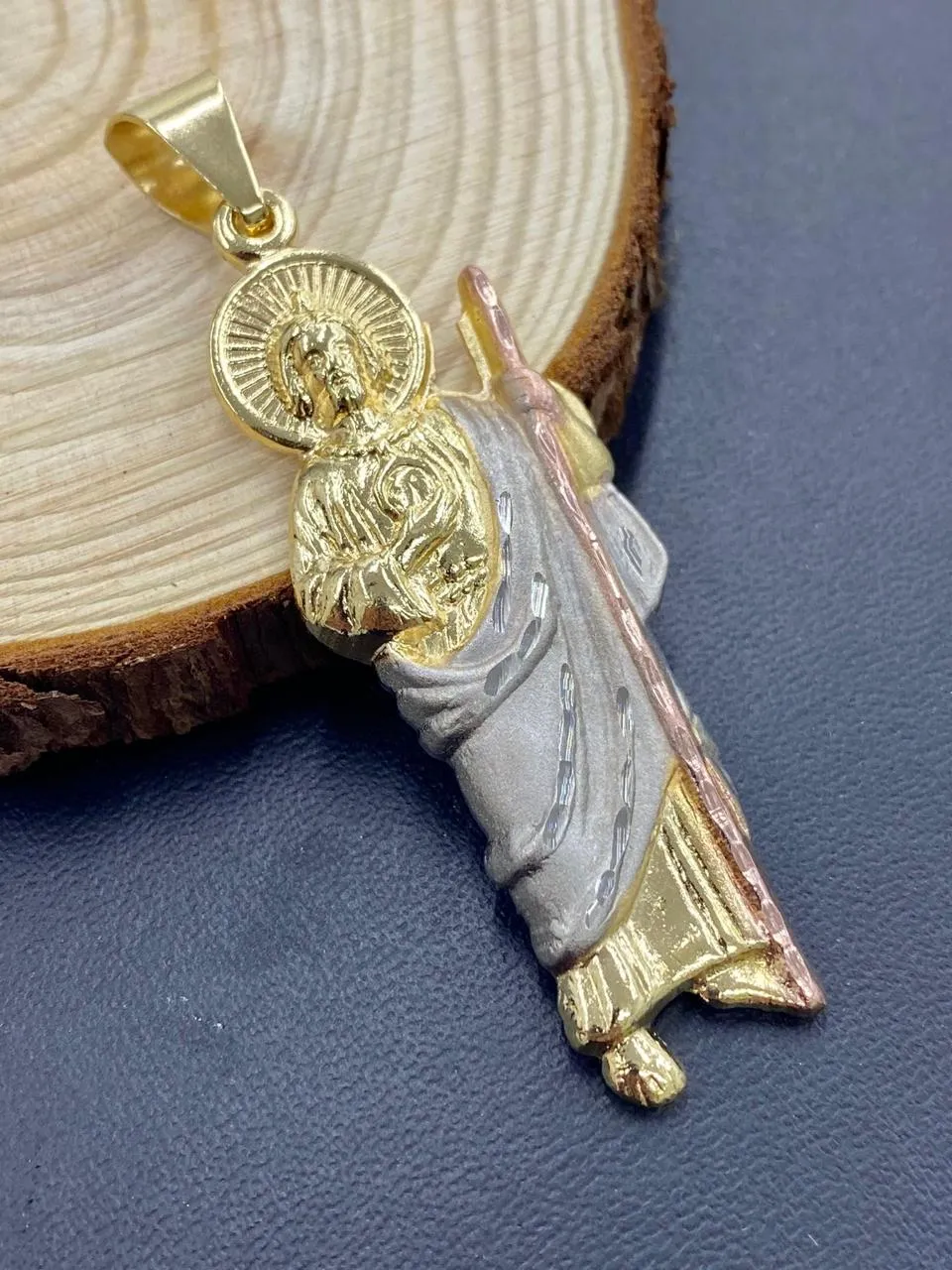 Saint Jude Pendant For Men / San Judas Pendant 2.5x1" / Mens Pendant / Dije de San Judas en Oro Lamindo Para Hombre