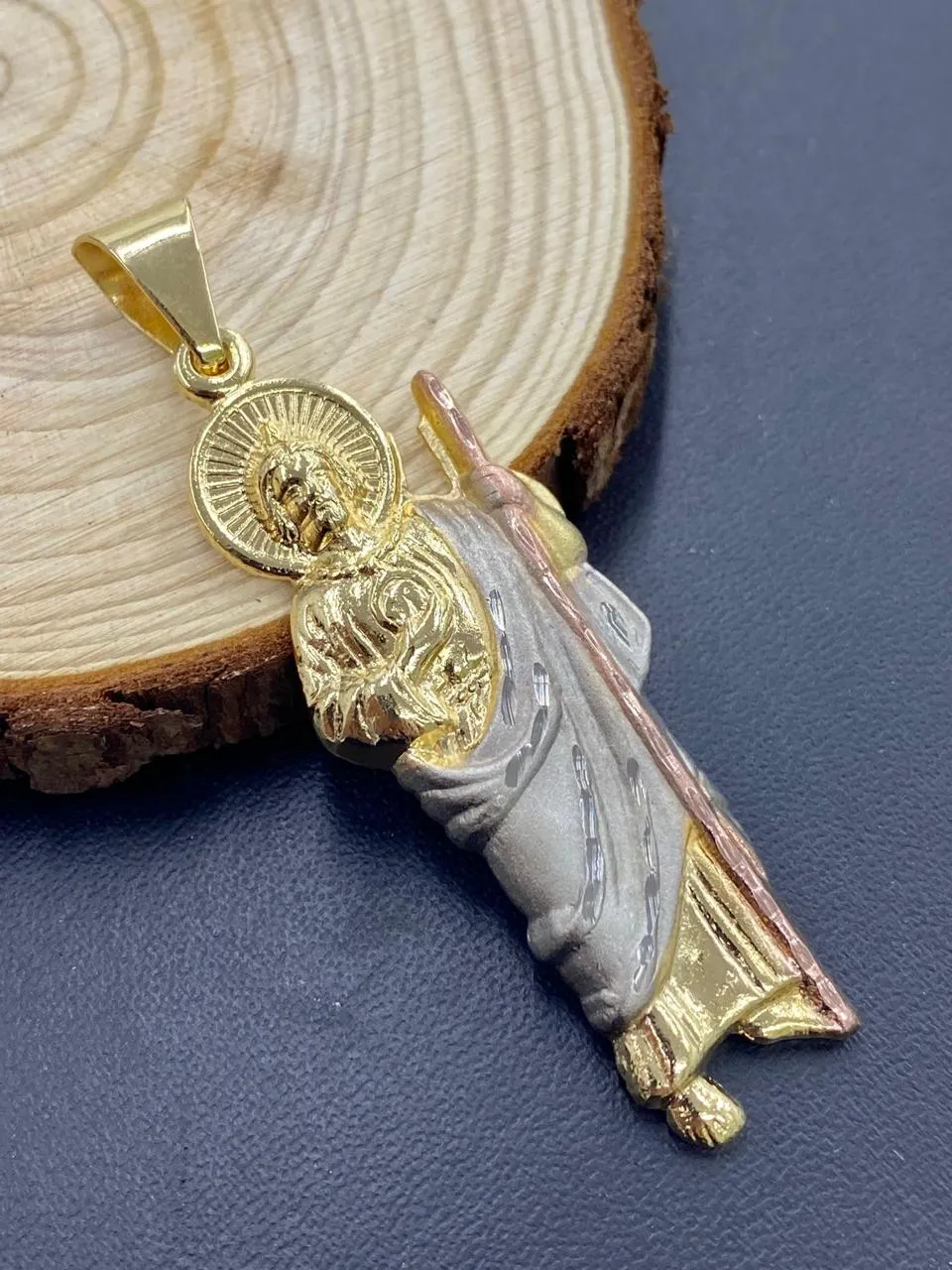 Saint Jude Pendant For Men / San Judas Pendant 2.5x1" / Mens Pendant / Dije de San Judas en Oro Lamindo Para Hombre