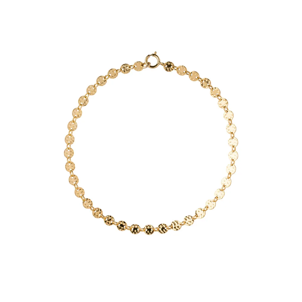 Sequin Disc Chain Bracelet in Gold