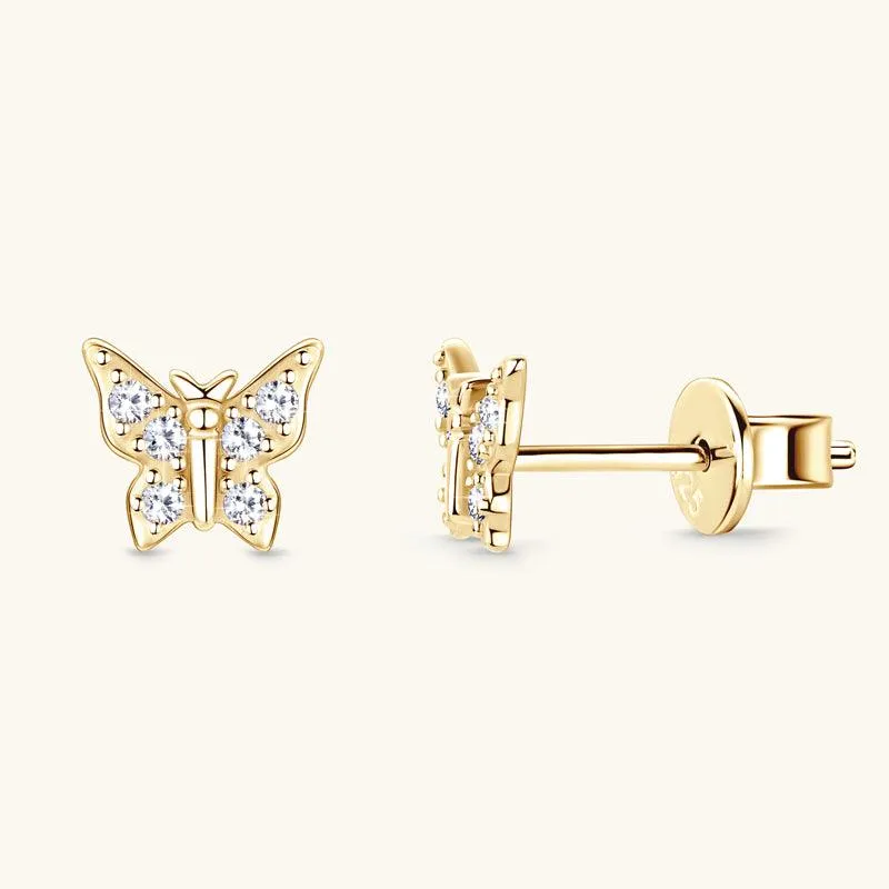 Shining Butterfly Premium Moissanite Stud Earrings