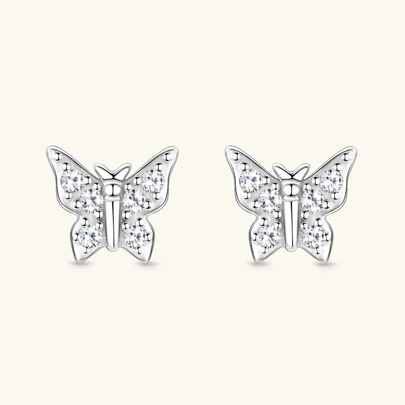 Shining Butterfly Premium Moissanite Stud Earrings