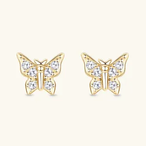 Shining Butterfly Premium Moissanite Stud Earrings