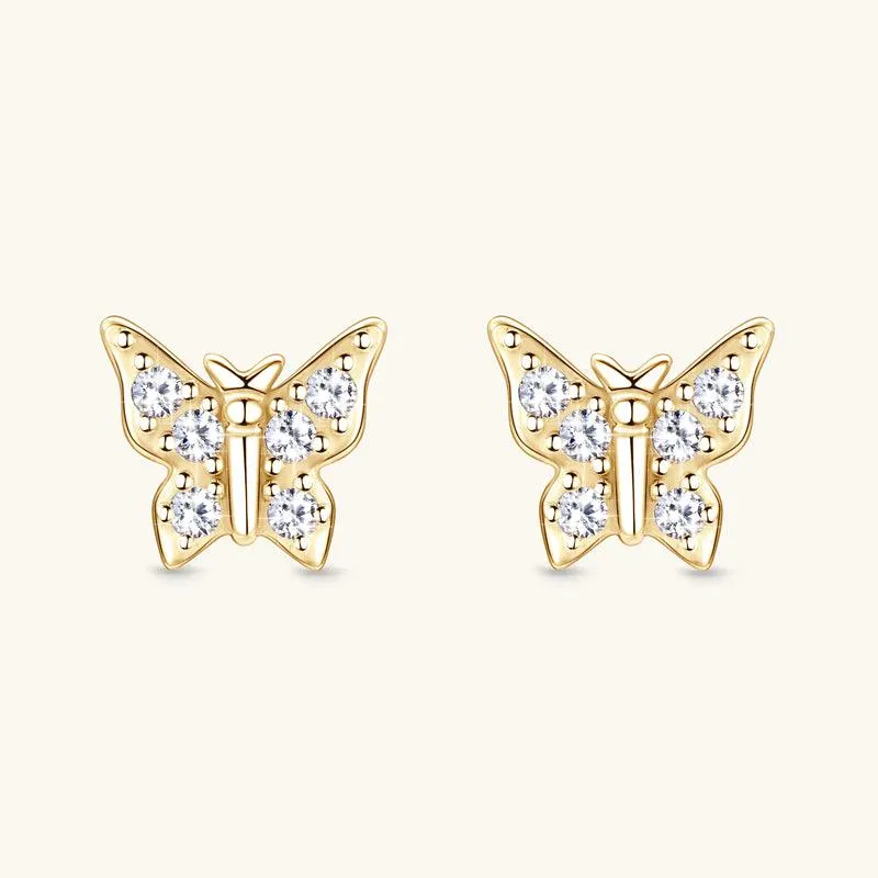 Shining Butterfly Premium Moissanite Stud Earrings