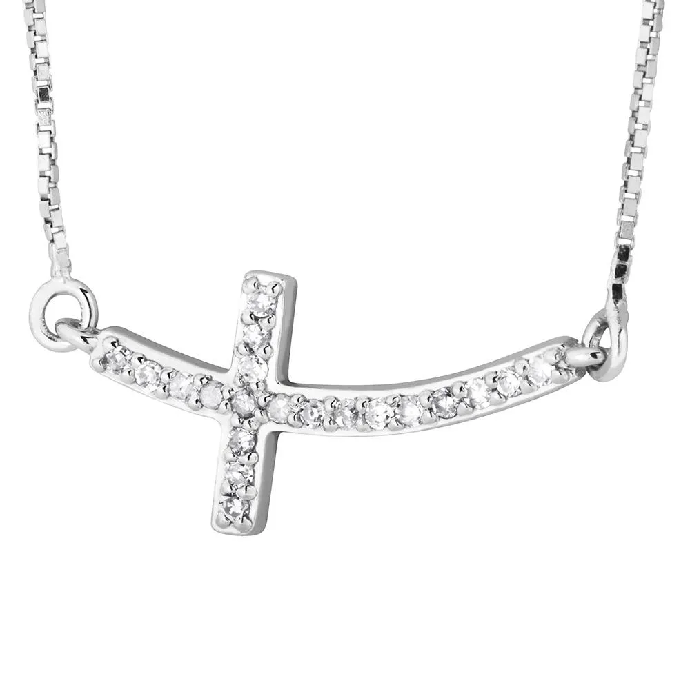 Silver Cross Necklace - BJEESP264D