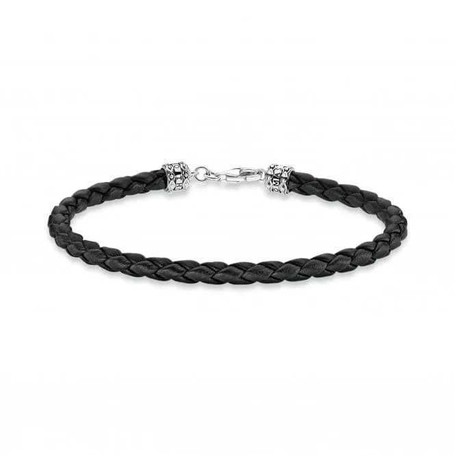 Silver Leather Black Bracelet A2011-682-11