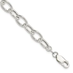 Silver Polished Finish Open Link Bracelet