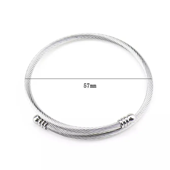 Stainless Steel 3mm Wire Bangle