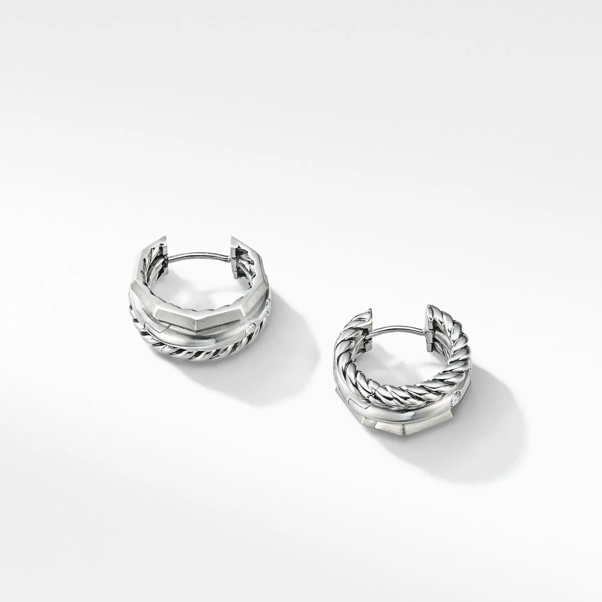 Stax Huggie Hoop Earrings with Diamonds