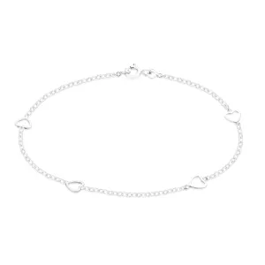 Sterling Silver 19cm with Cutout Heart Bracelet