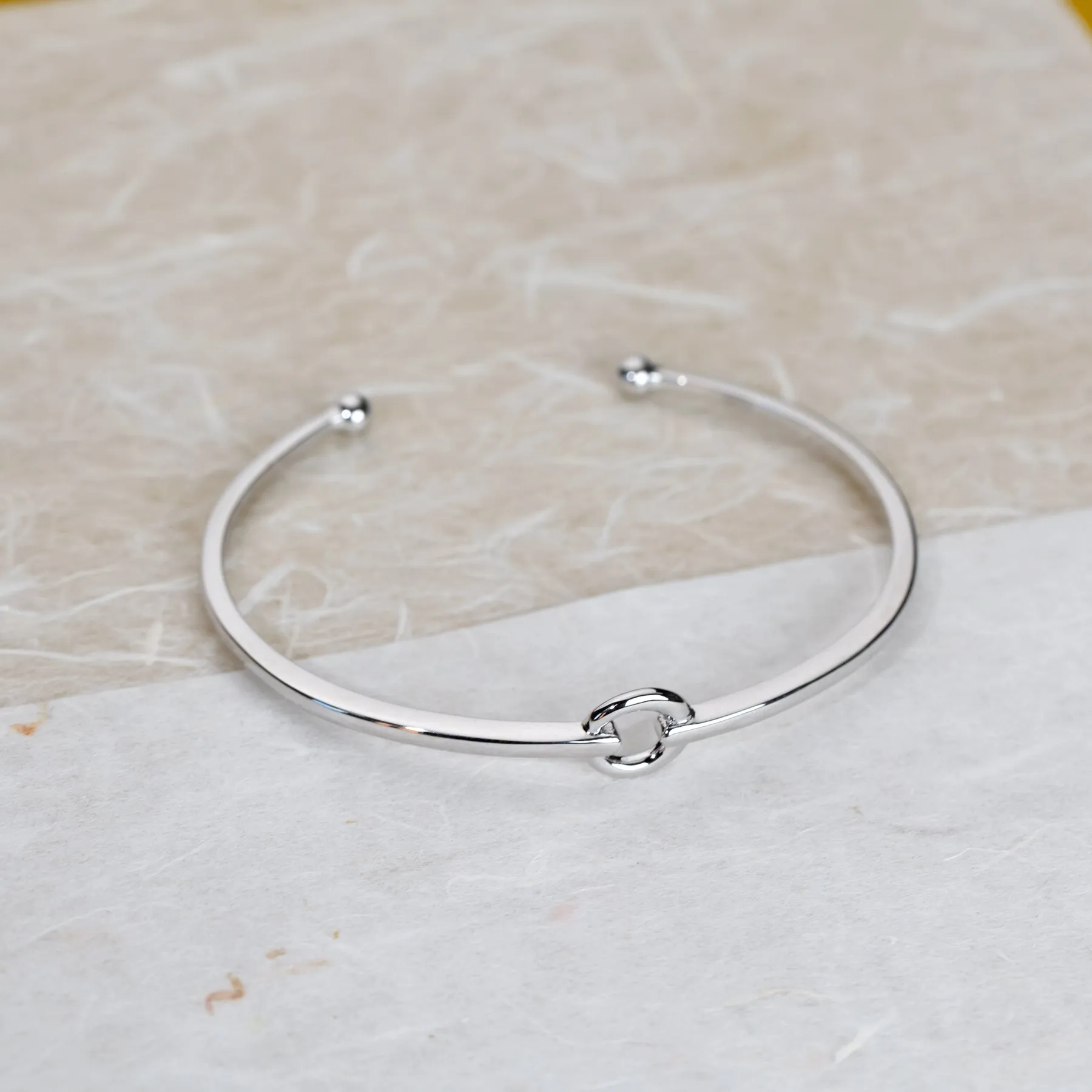 Sterling Silver Open Circle Cuff Bangle