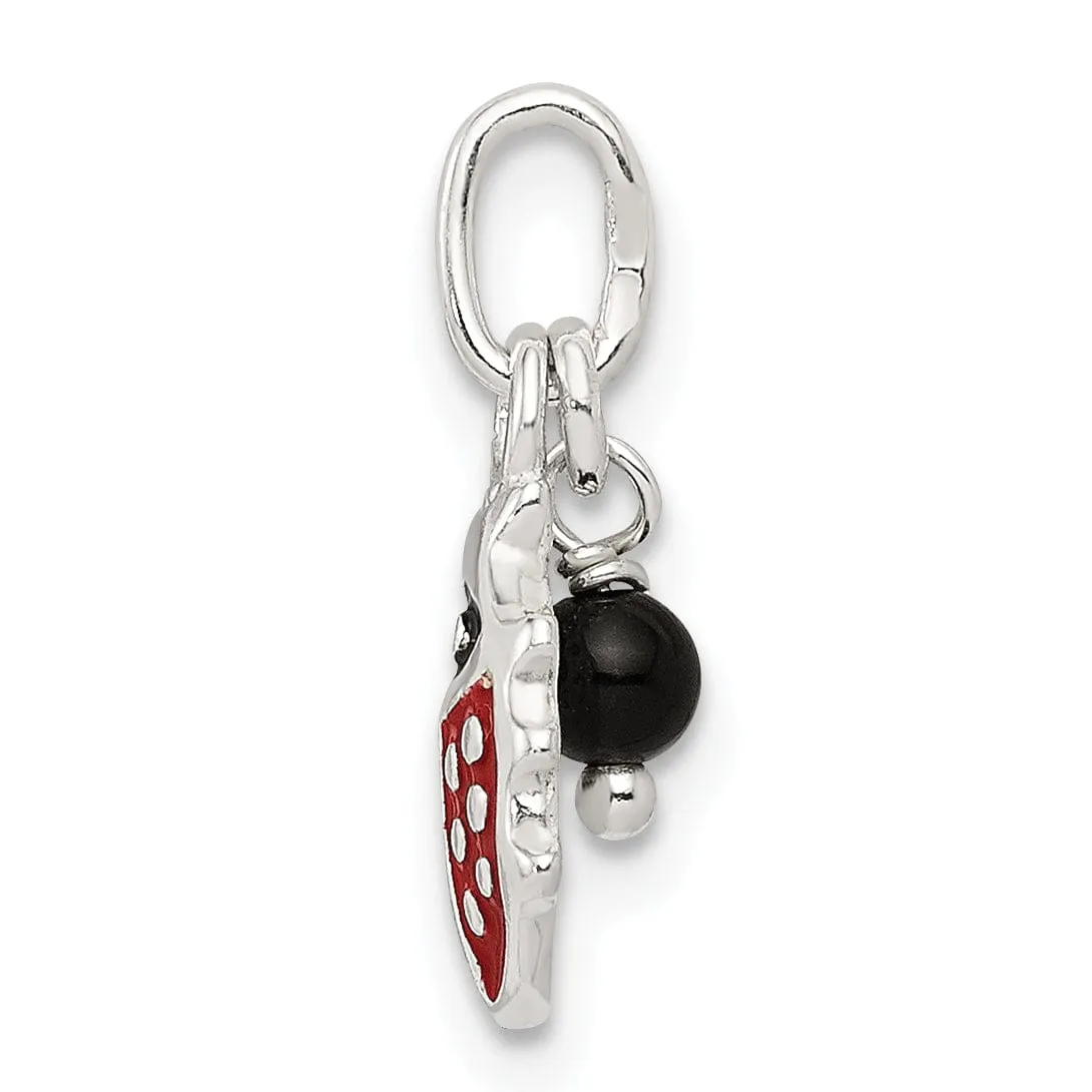 Sterling Silver Red Enameled Ladybug Charm