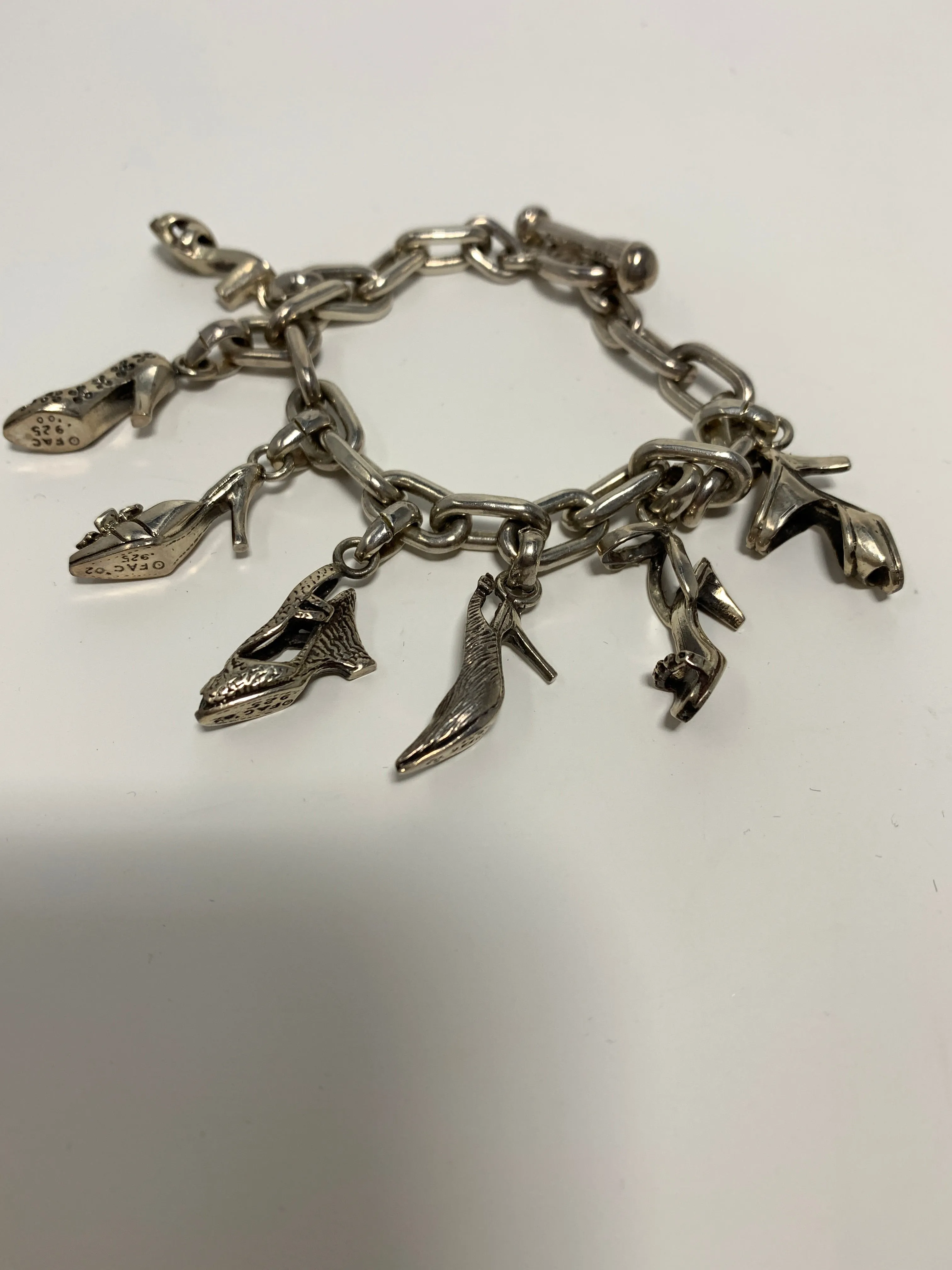 Sterling Silver Shoe Charm Bracelet!