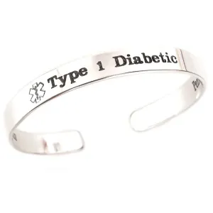 Type 1 Diabetic Bracelet - Custom Med Alert Jewelry