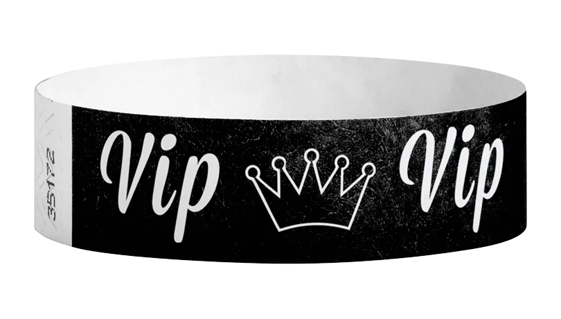 Tyvek® 3/4" x 10" Sheeted Pattern VIP Crown pattern wristbands