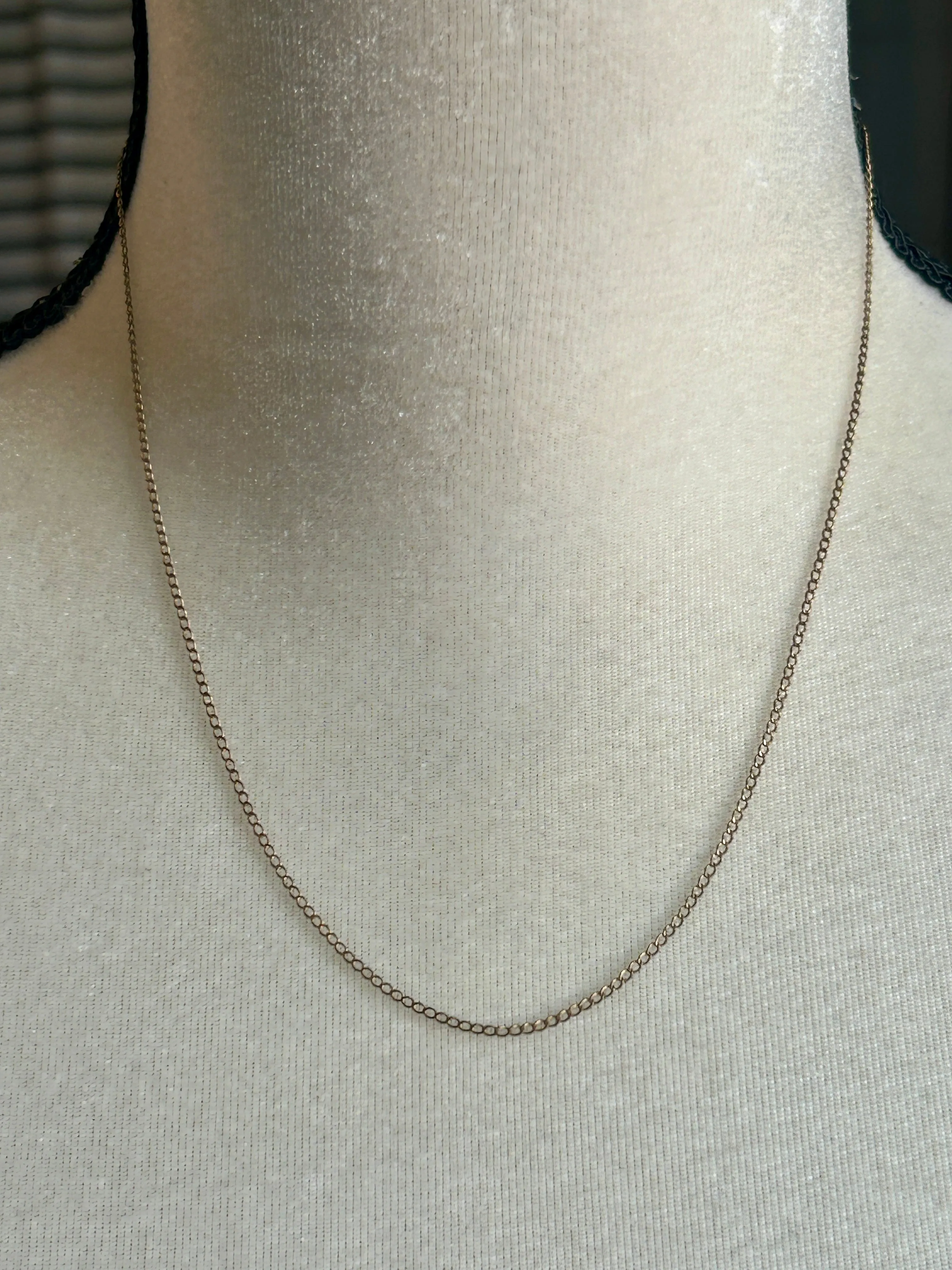 Vintage 12k Yellow Gold Filled Thin Chain Length Necklace 18" Long x 2mm