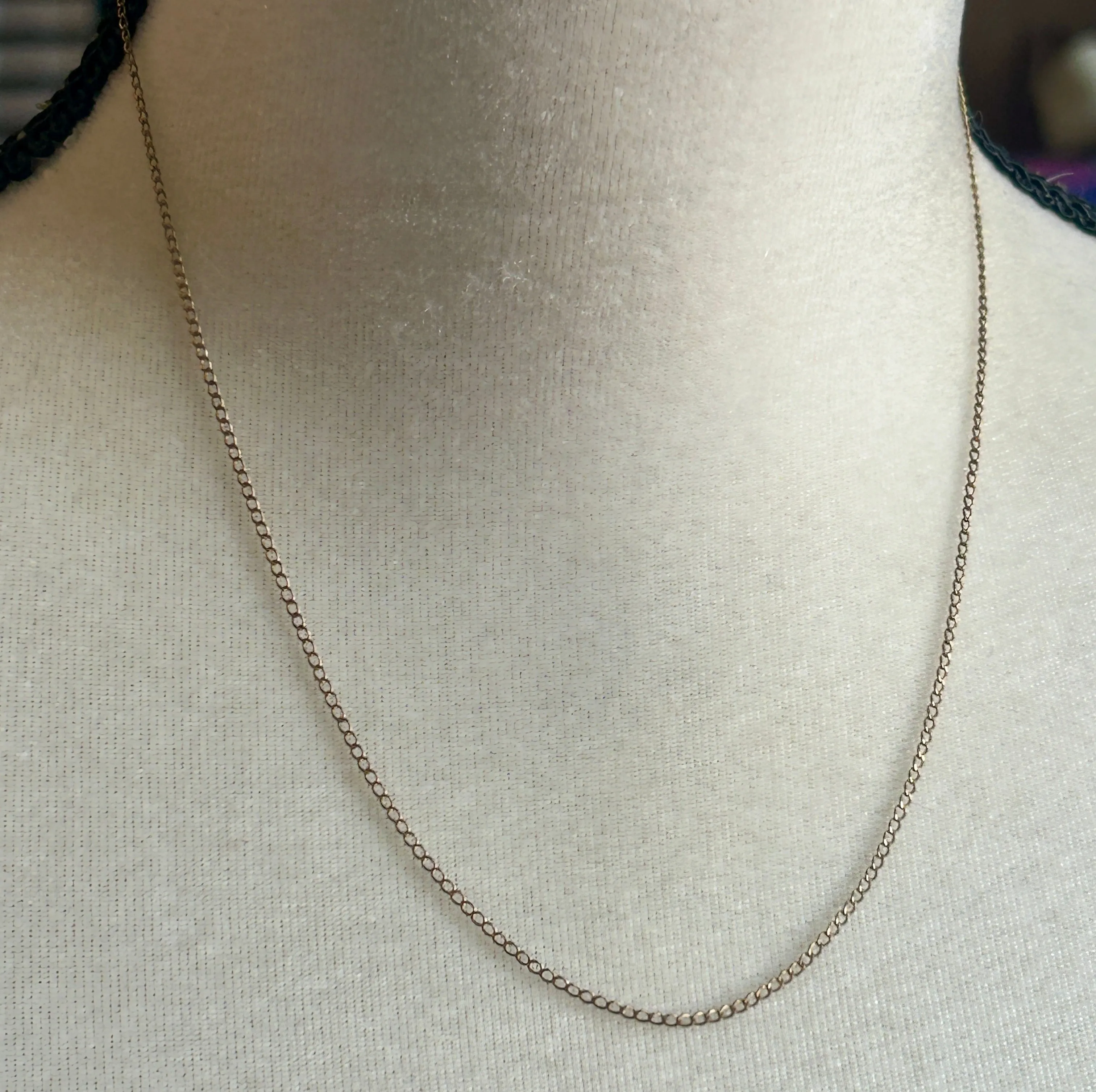 Vintage 12k Yellow Gold Filled Thin Chain Length Necklace 18" Long x 2mm