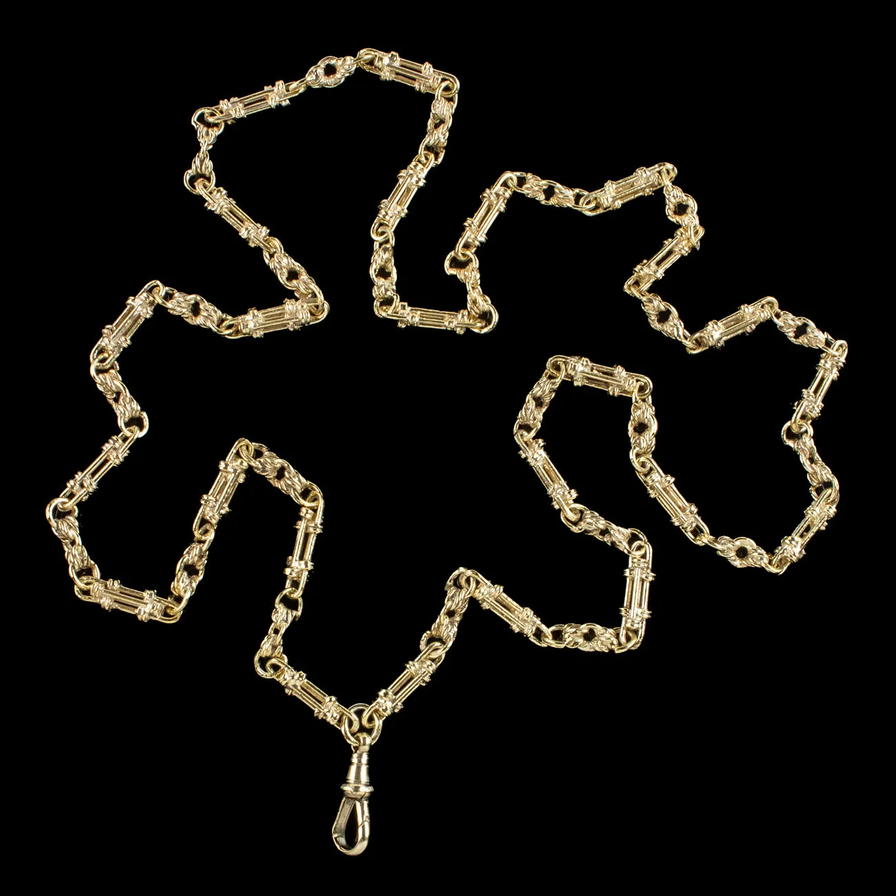 Vintage Guard Chain Sterling Silver 18ct Gold Gilt Dated 1975