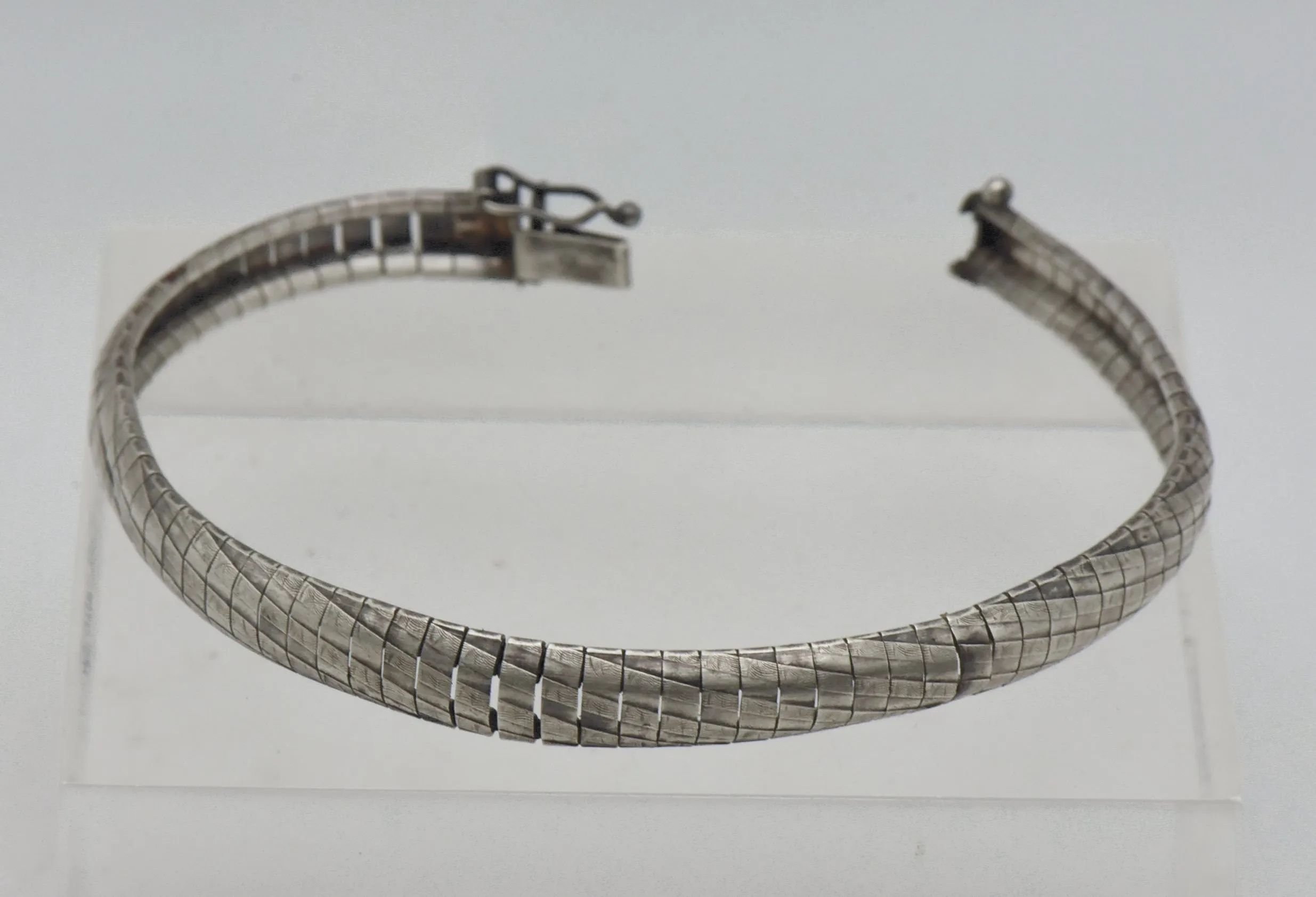 Vintage Sterling Silver Omega Link Bracelet - 7.5" BROKEN CLASP