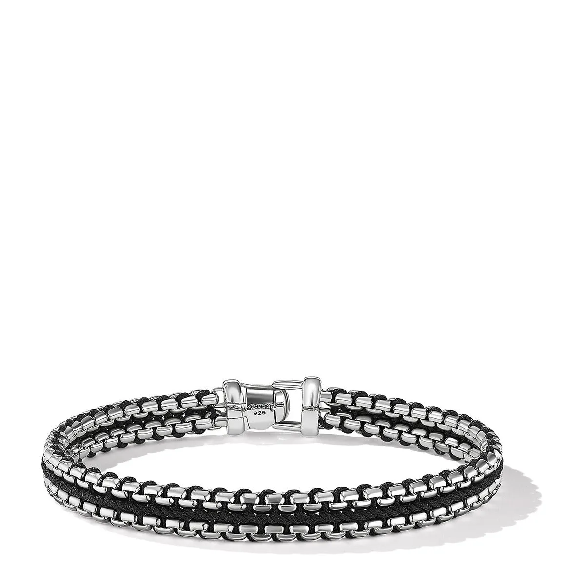 Woven Box Chain Bracelet in Black