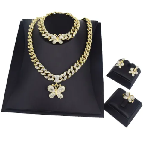 XO Cuban Butterfly Necklace Set