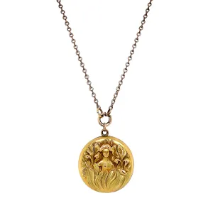 Yellow Gold Antique Art Nouveau Locket - "Rosetta"